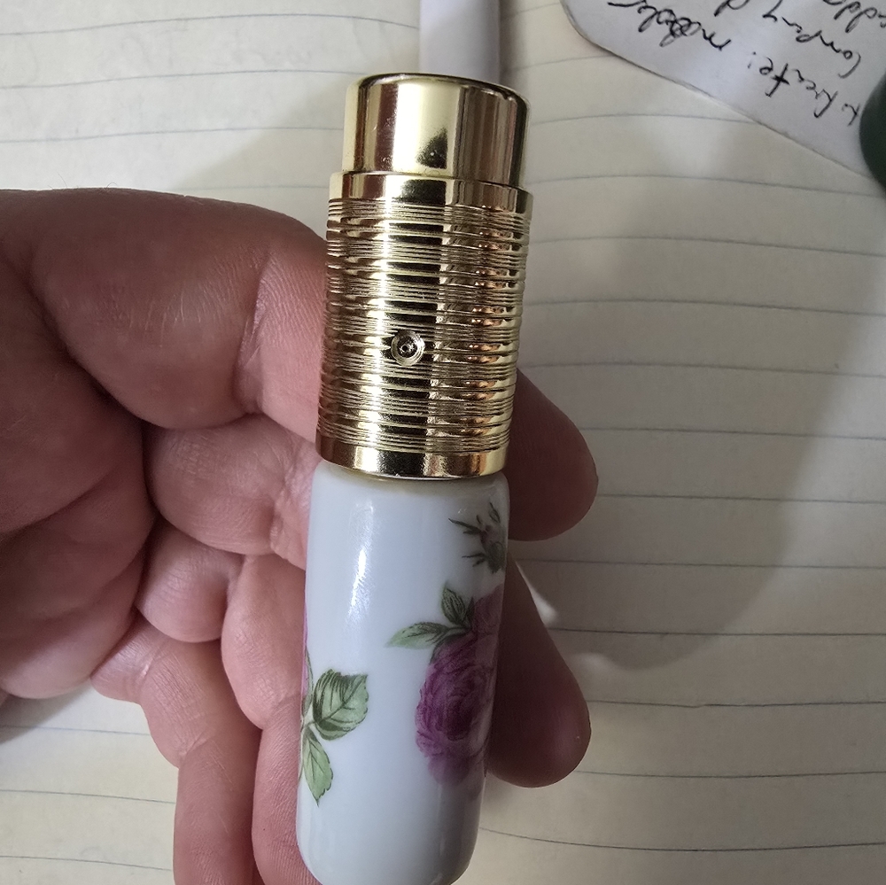 Vintage, Step, Paris France Limoges Painted Porcelain Atomizer Perfume Bottle